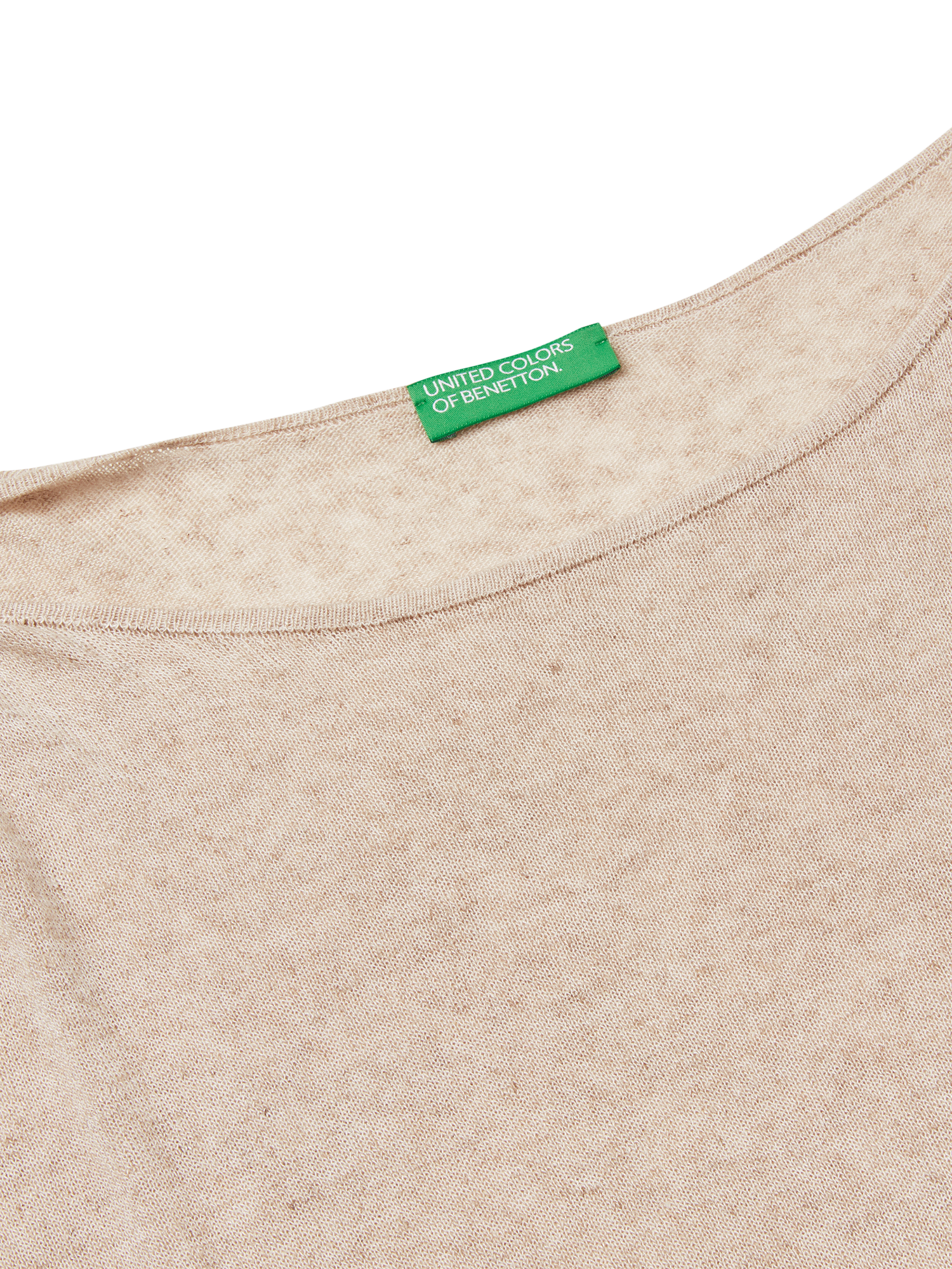 Product image 6 of 6, which shows Benetton Asymmetric Sleeveless Jumper, Beige, L