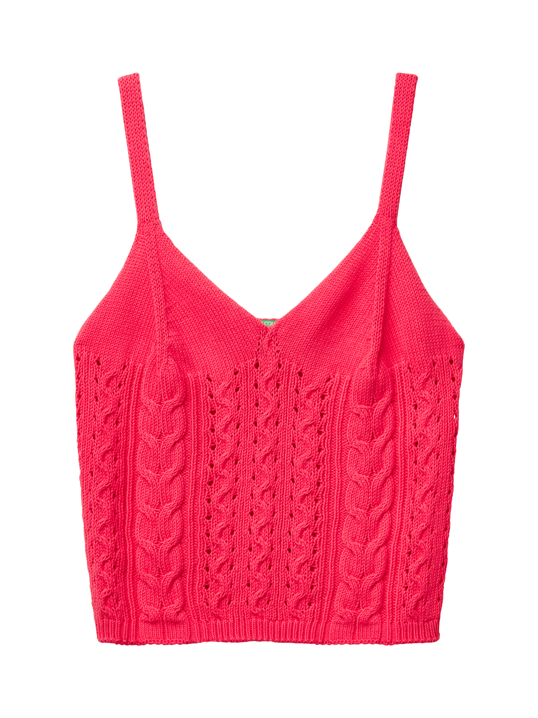 Product image 4 of 6, which shows Benetton Slim Fit Knit Top, Cyclamen, XS
