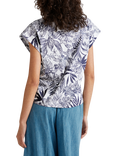 Benetton Leaves V-Neck T-Shirt, Blue