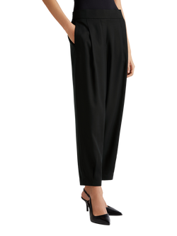 Benetton Elasticated Waist Tailored Trousers, Black, Black
