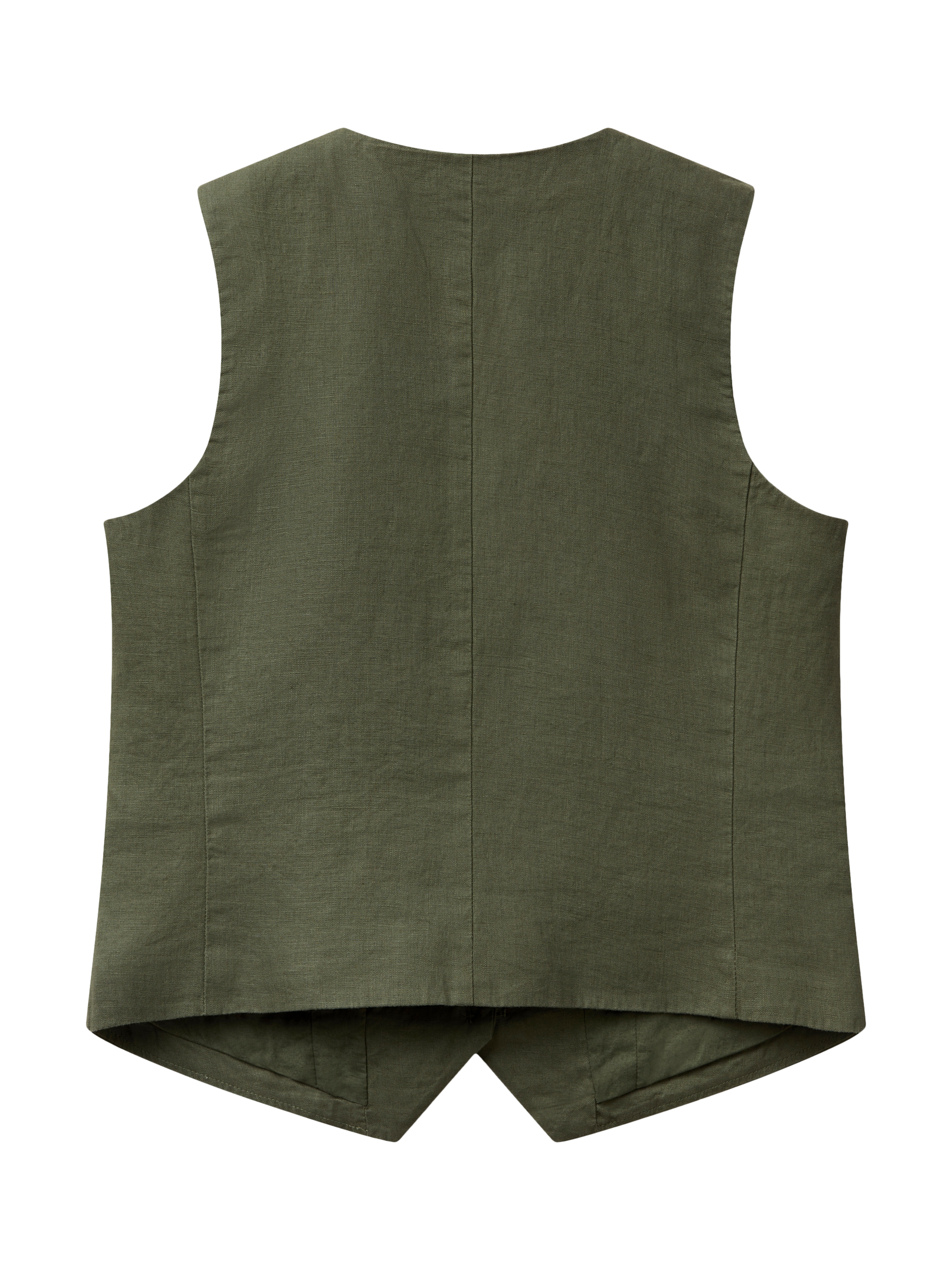 Product image 5 of 5, which shows Benetton Linen Waistcoat, Mid Green, 8