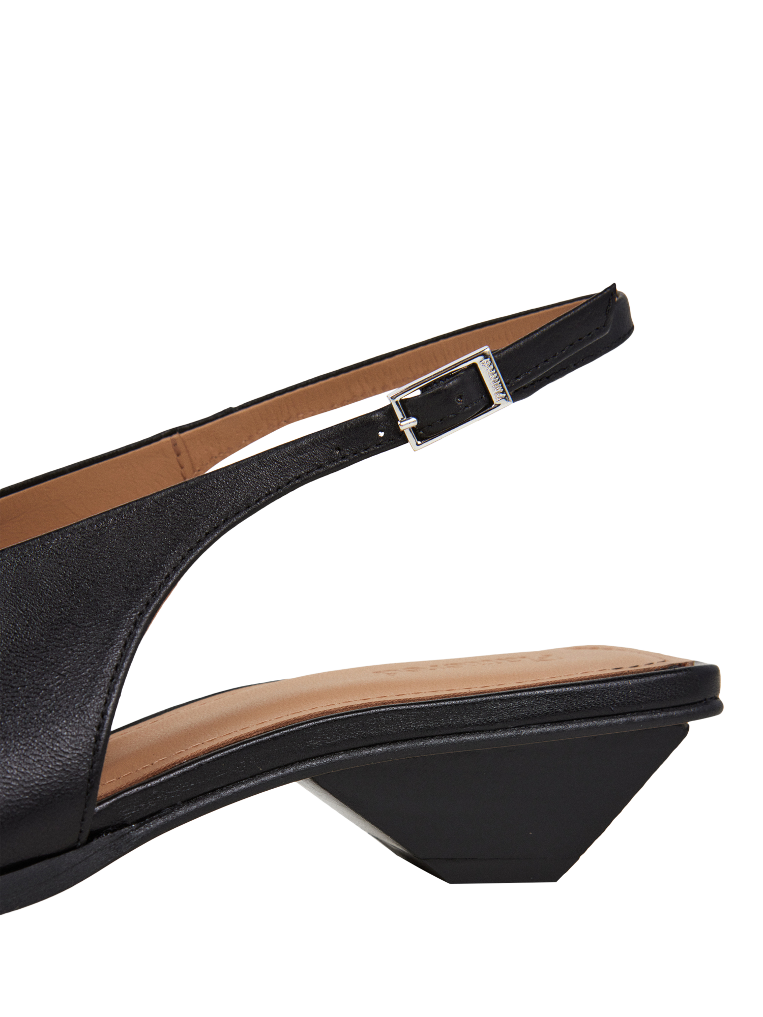 Product image 4 of 5, which shows Flattered Avalon Slingback Leather Court Shoes, Black, 4