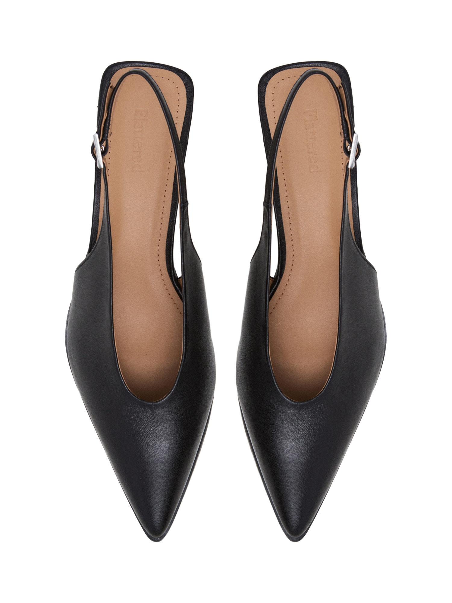 Product image 5 of 5, which shows Flattered Avalon Slingback Leather Court Shoes, Black, 4