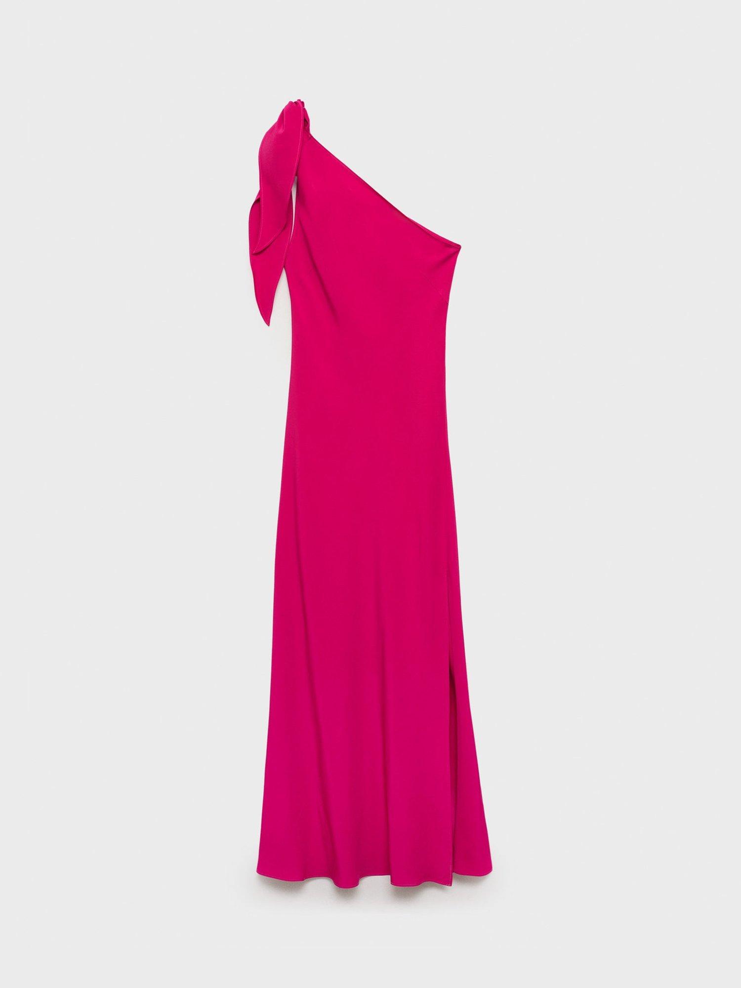 Product image 3 of 7, which shows Mango Lazaro Asymmetric Maxi Dress, Medium Red, 10
