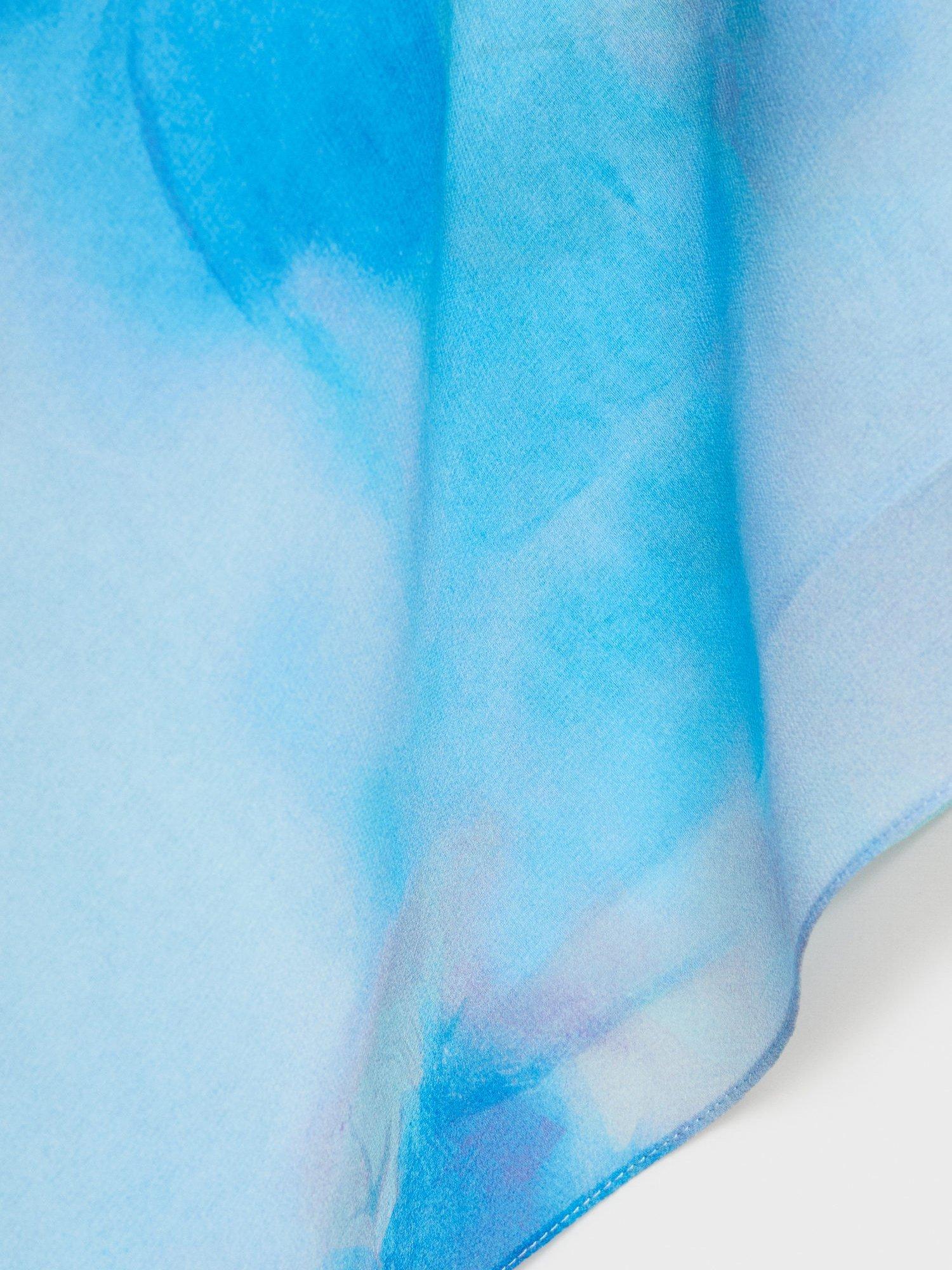 Product image 8 of 8, which shows Mango Cielo Asymmetric Floral Dress, Medium Blue, 10