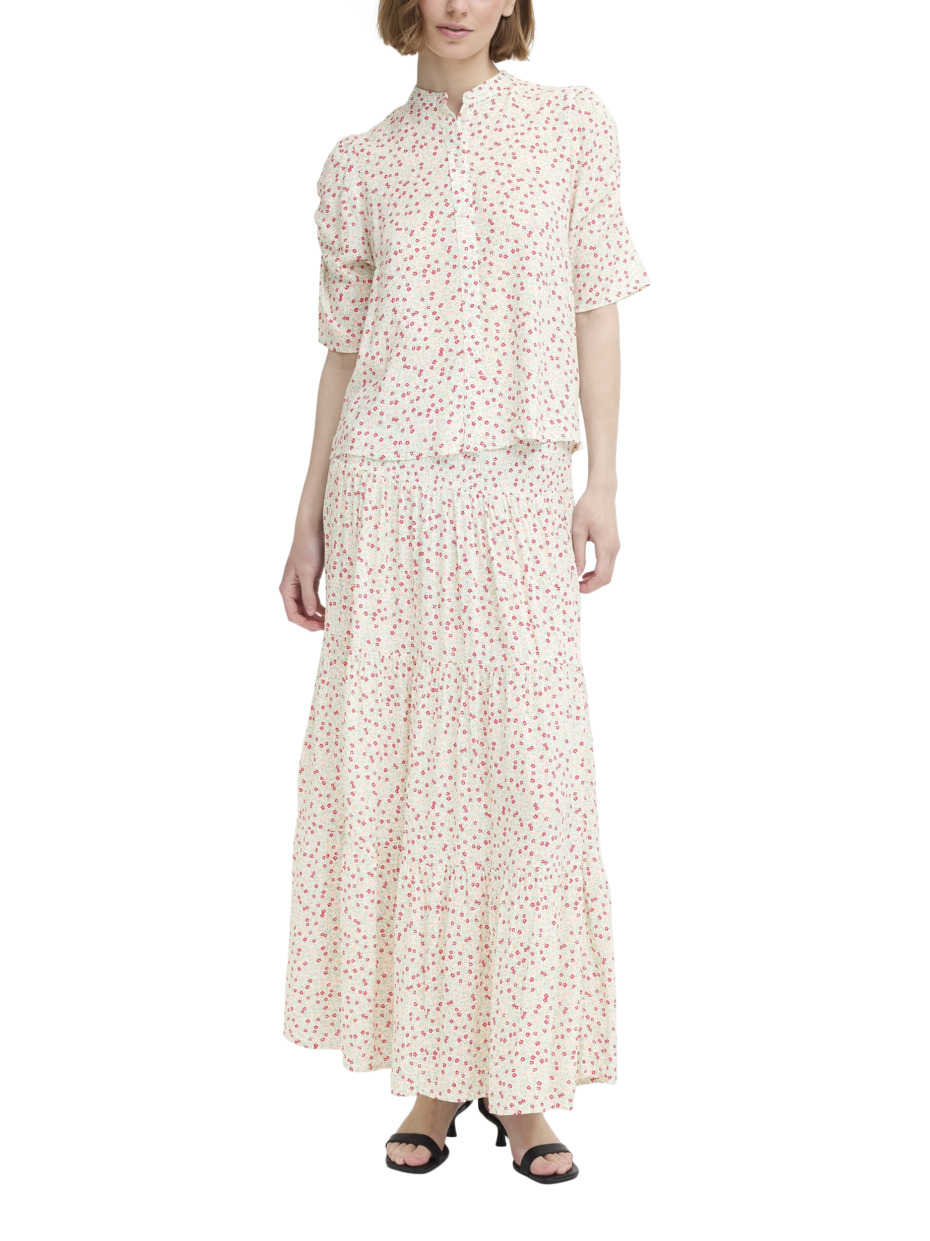 Product image 3 of 7, which shows ICHI Vera Floral Shirt, Pink/Multi, 8