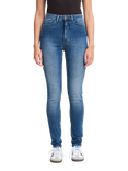ICHI Twiggy High Waist Slim Fit Jeans, Medium Blue