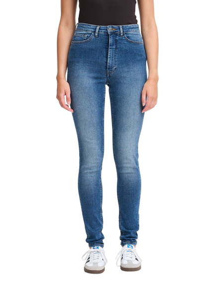 ICHI Twiggy High Waist Slim Fit Jeans, Medium Blue, Medium Blue