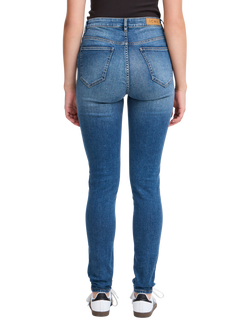 ICHI Twiggy High Waist Slim Fit Jeans, Medium Blue - view 2, Medium Blue