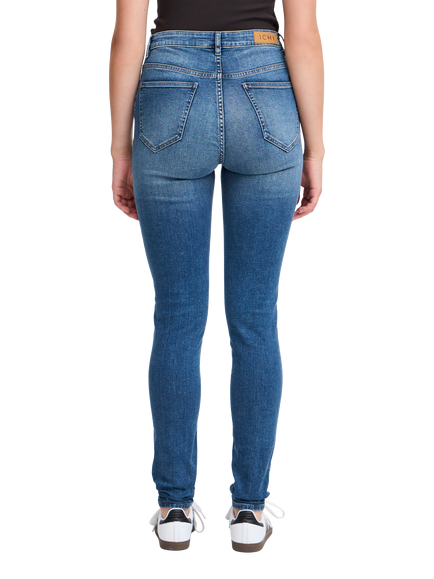 ICHI Twiggy High Waist Slim Fit Jeans, Medium Blue - view 2, Medium Blue