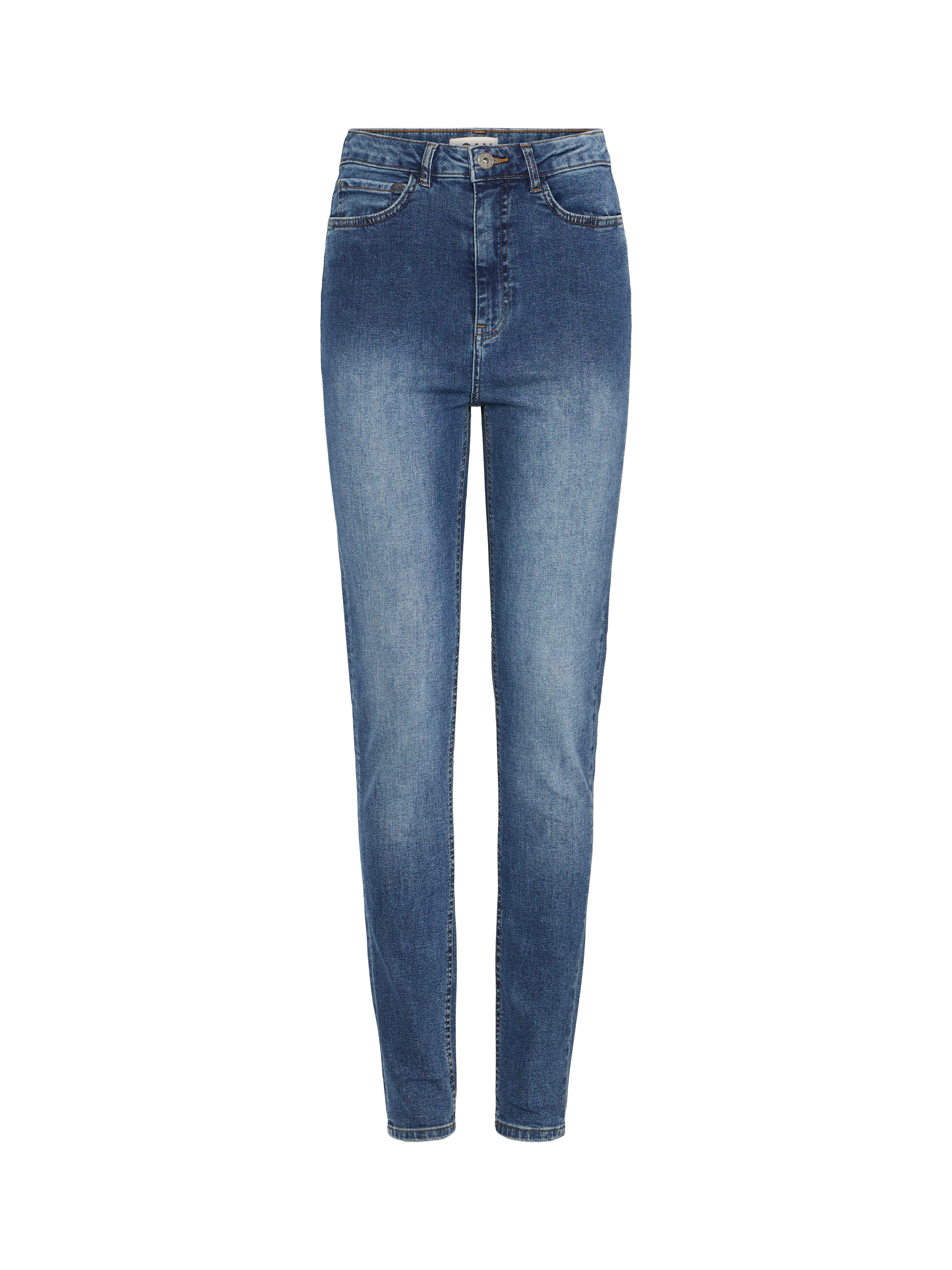 Product image 5 of 7, which shows ICHI Twiggy High Waist Slim Fit Jeans, Medium Blue, 34R