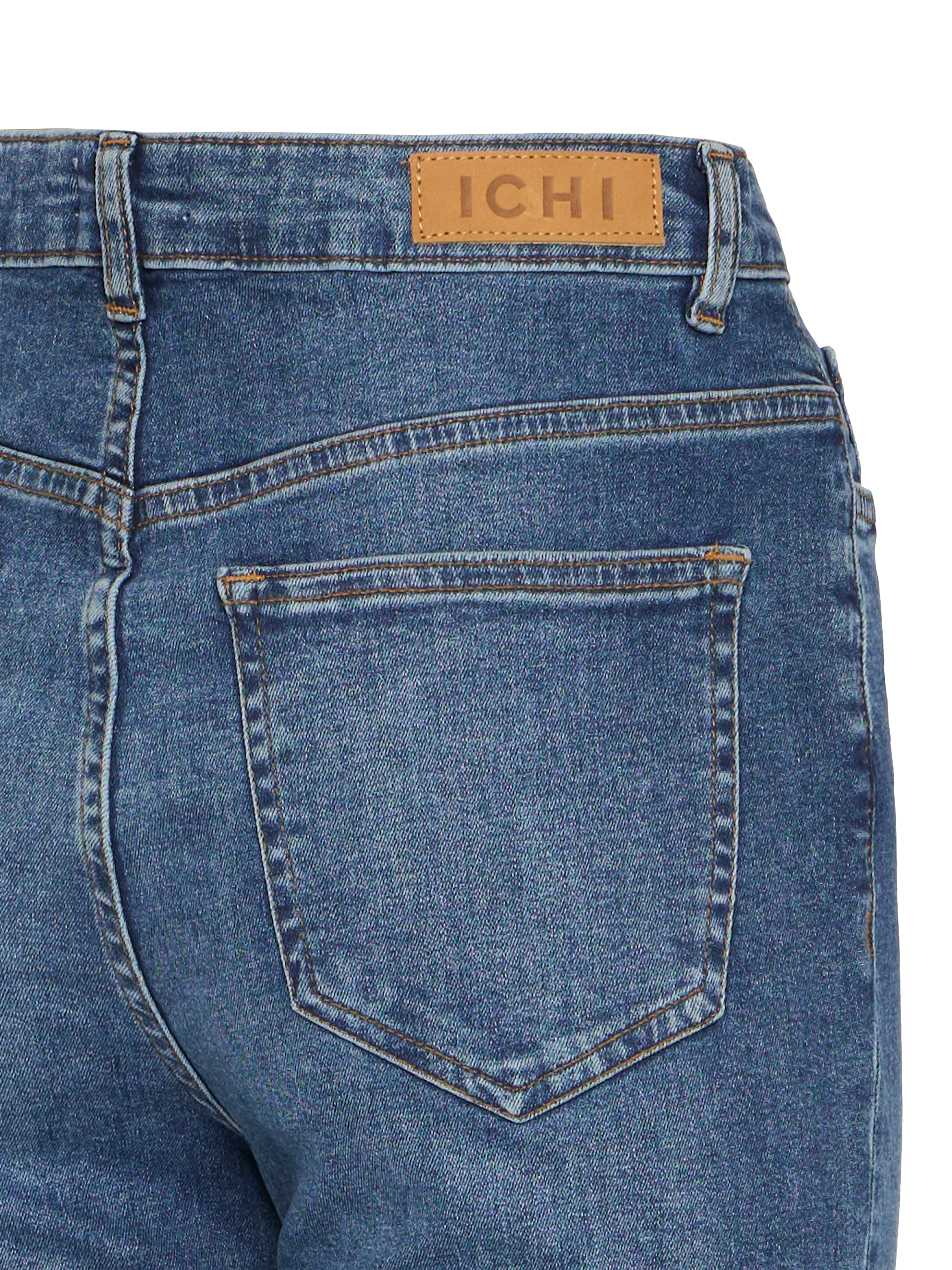 Product image 7 of 7, which shows ICHI Twiggy High Waist Slim Fit Jeans, Medium Blue, 34R