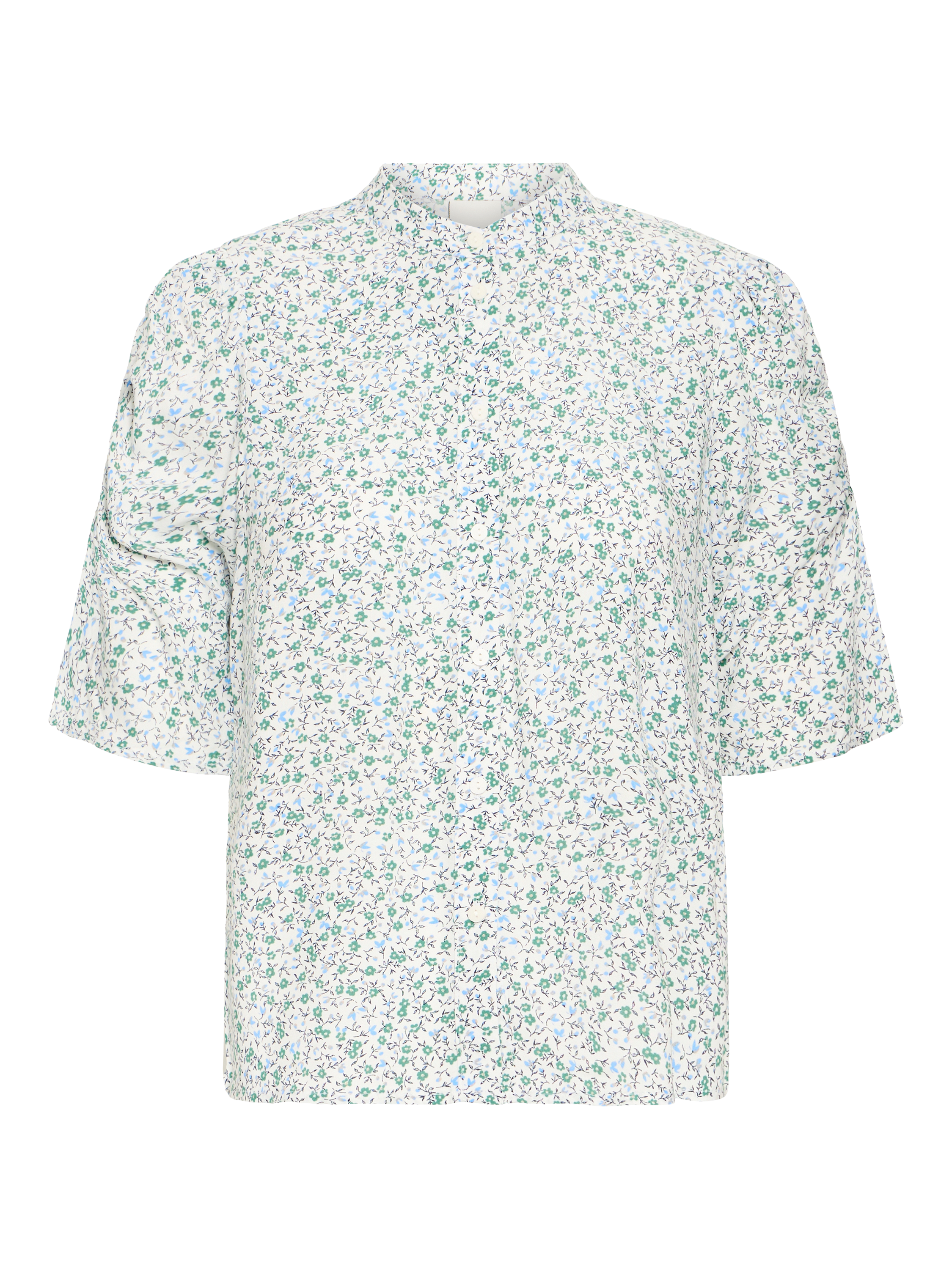 Product image 5 of 7, which shows ICHI Vera Floral Shirt, Green/Multi, 10