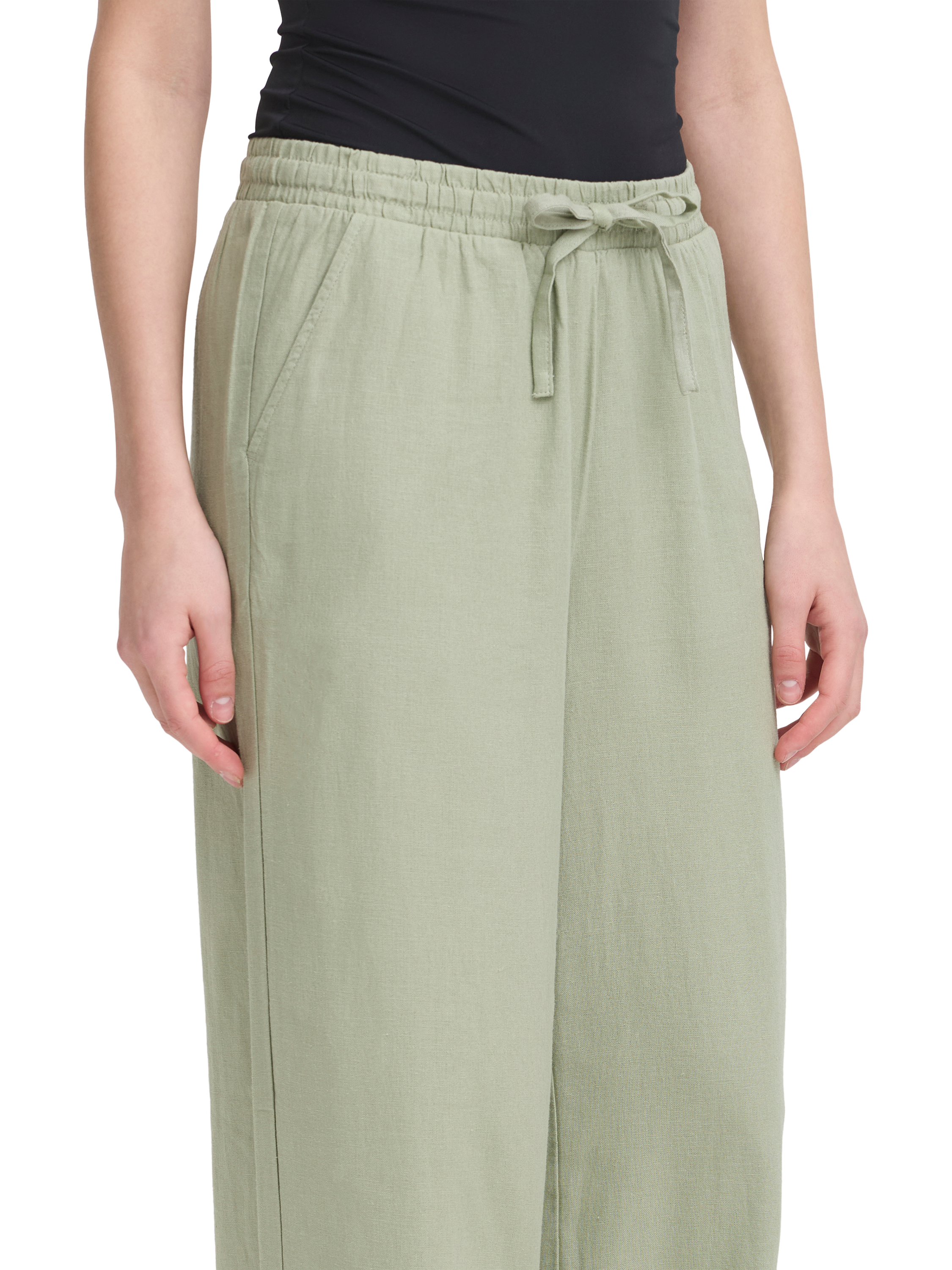 Product image 4 of 7, which shows ICHI Linno Linen Rich Trousers, Tea, 8