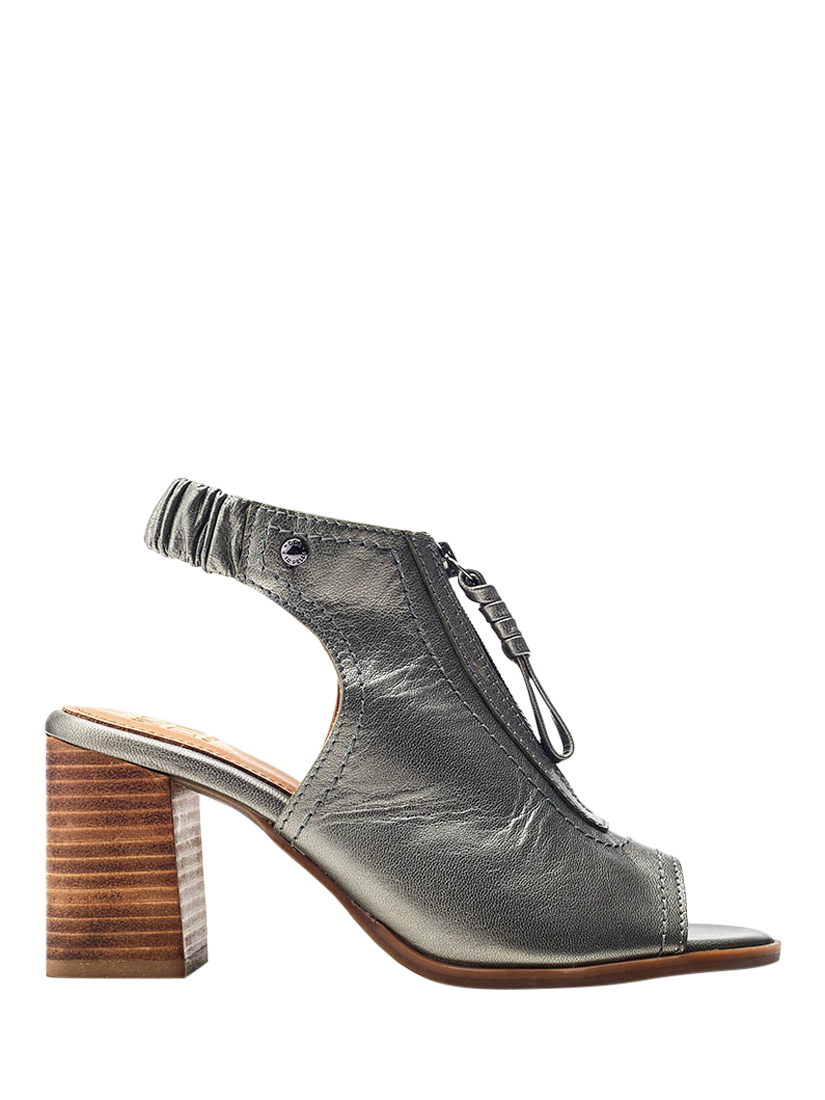 Product image 1 of 4, which shows Moda in Pelle Marmie Leather Sandals, Pewter, 3