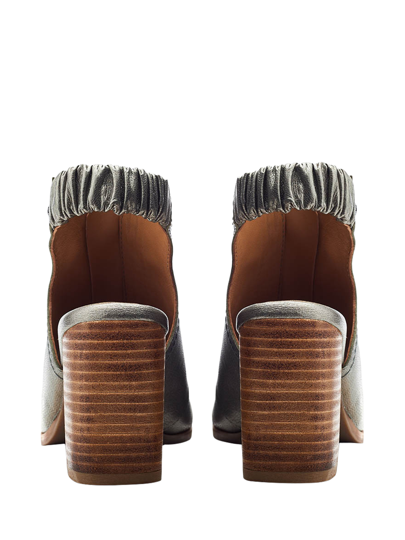 Product image 3 of 4, which shows Moda in Pelle Marmie Leather Sandals, Pewter, 3