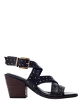 Moda in Pelle Mayley Leather Studded Open Toe Sandals, Black
