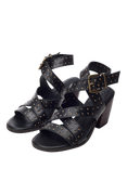 Moda in Pelle Mayley Leather Studded Open Toe Sandals, Black