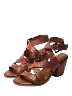 Moda in Pelle Mayley Leather Sandals - view 2, Tan