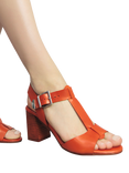 Moda in Pelle Molliey Leather Sandals, Orange