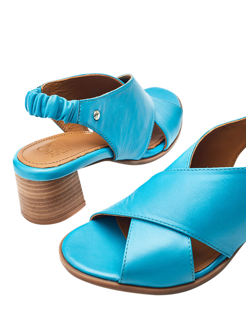 Product image 4 of 4, which shows Moda in Pelle Prinia Leather Sandals, Turquoise, 3