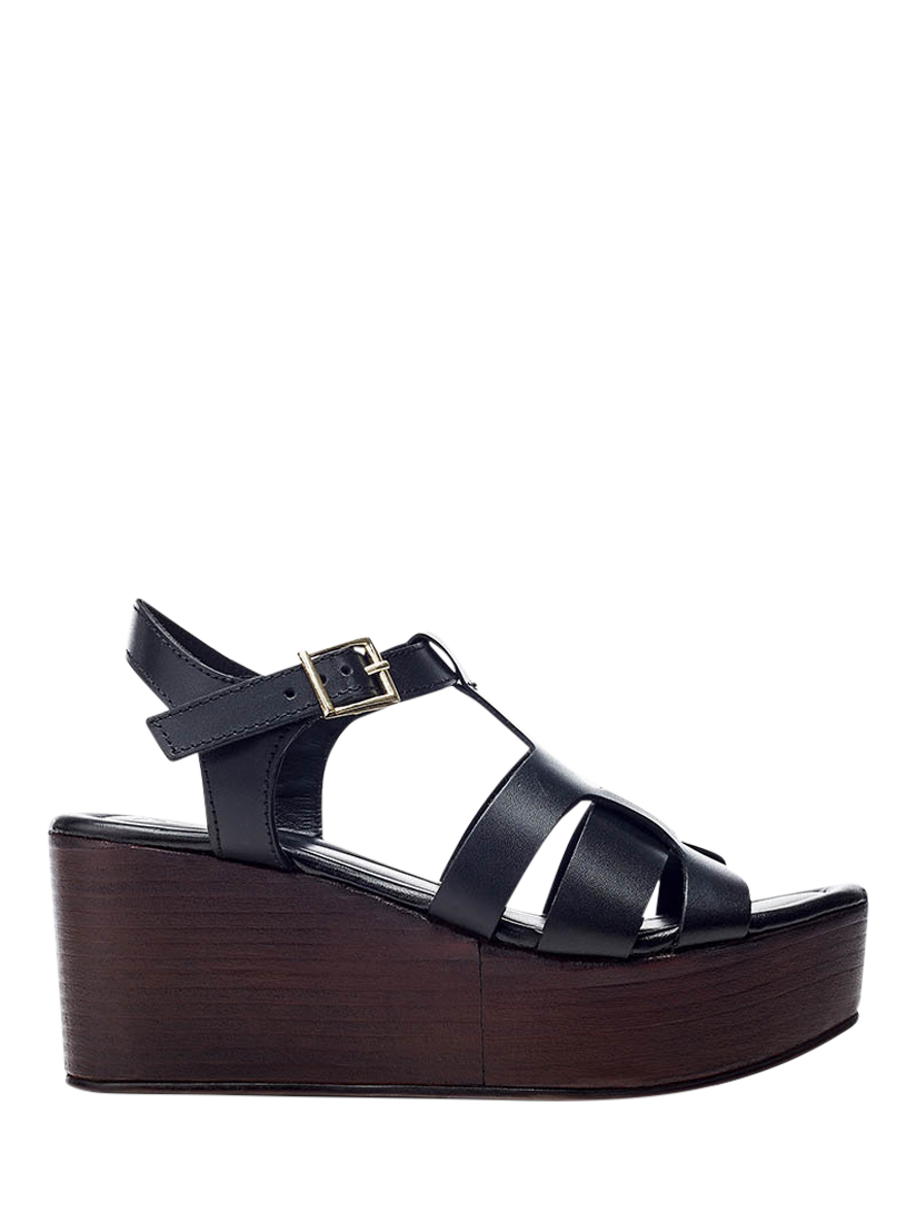 Product image 1 of 4, which shows Moda in Pelle Quizette Leather Sandals, Black, 3