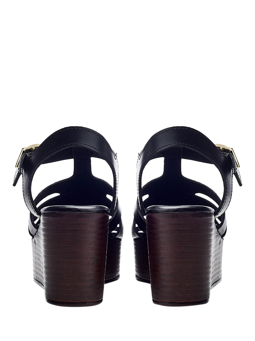 Product image 3 of 4, which shows Moda in Pelle Quizette Leather Sandals, Black, 3