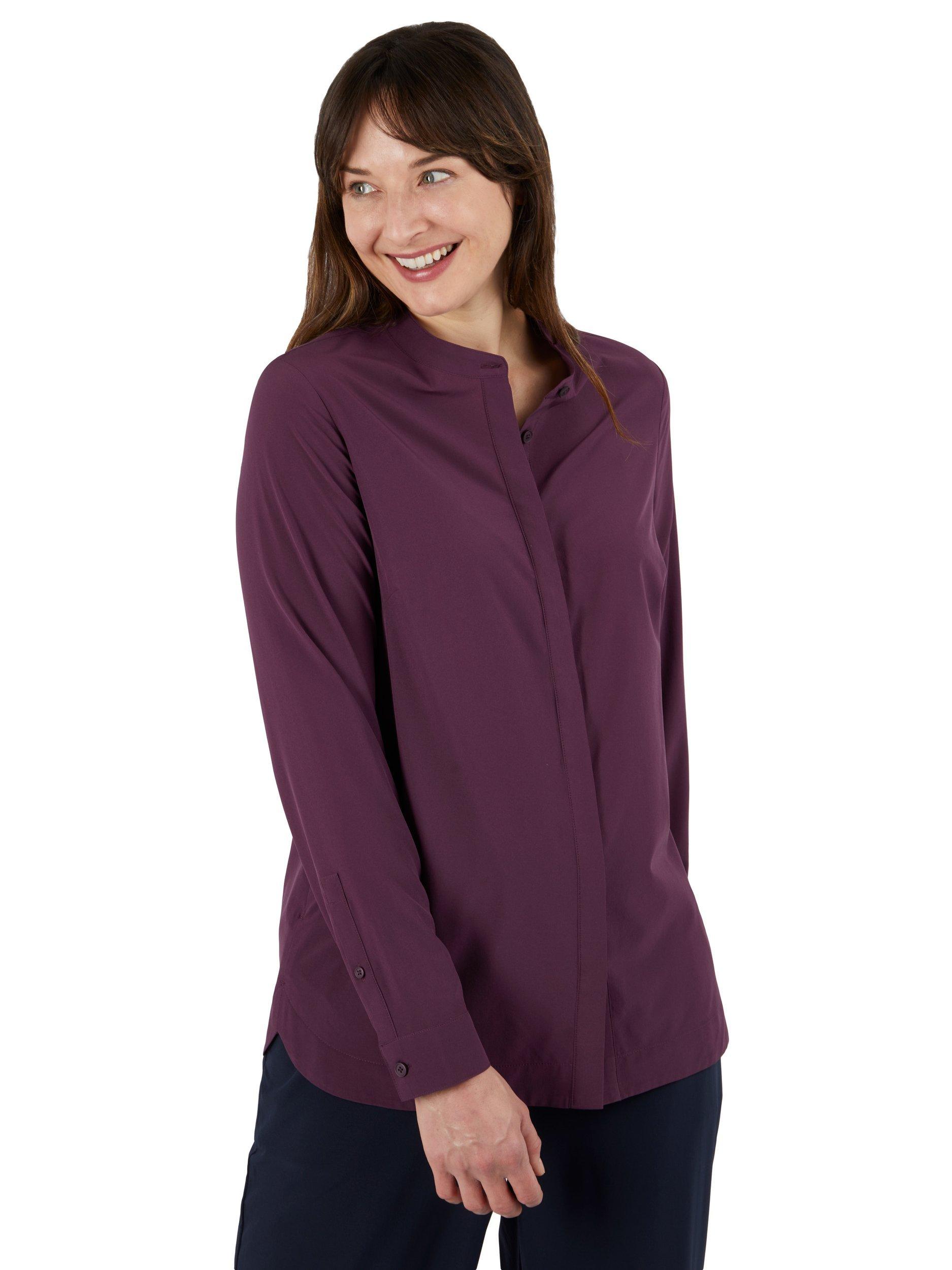 Product image 1 of 8, which shows Rohan Voyager Stretch Crease Resistant Travel Shirt, Blackberry Purple, 8