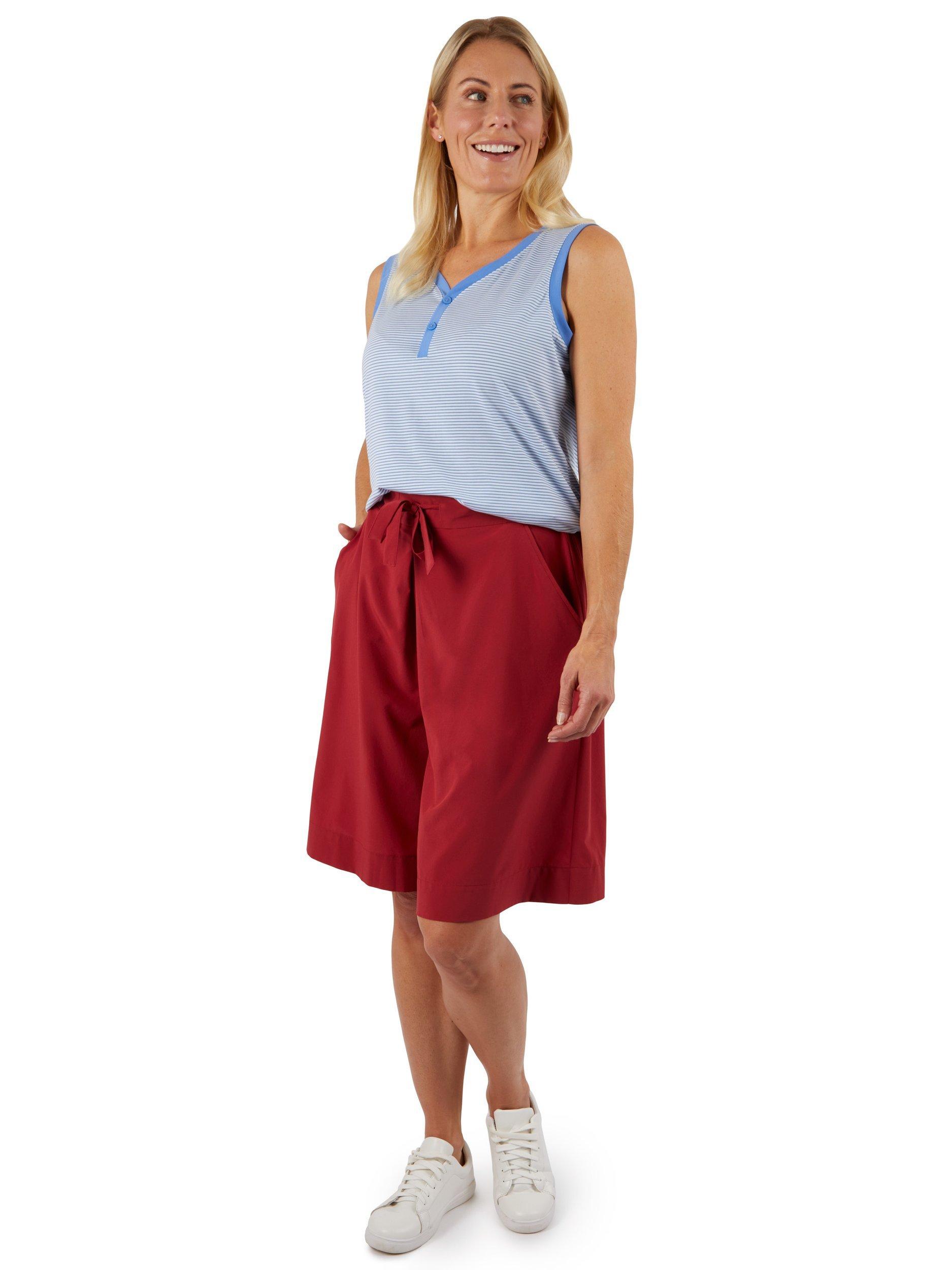 Product image 4 of 6, which shows Rohan Seashore Button Neck Striped Vest, Sorrento Blue, XS