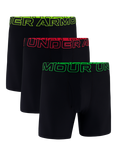 Under Armour Performance Tech Neon Waistband Boxers, Pack of 3, Black