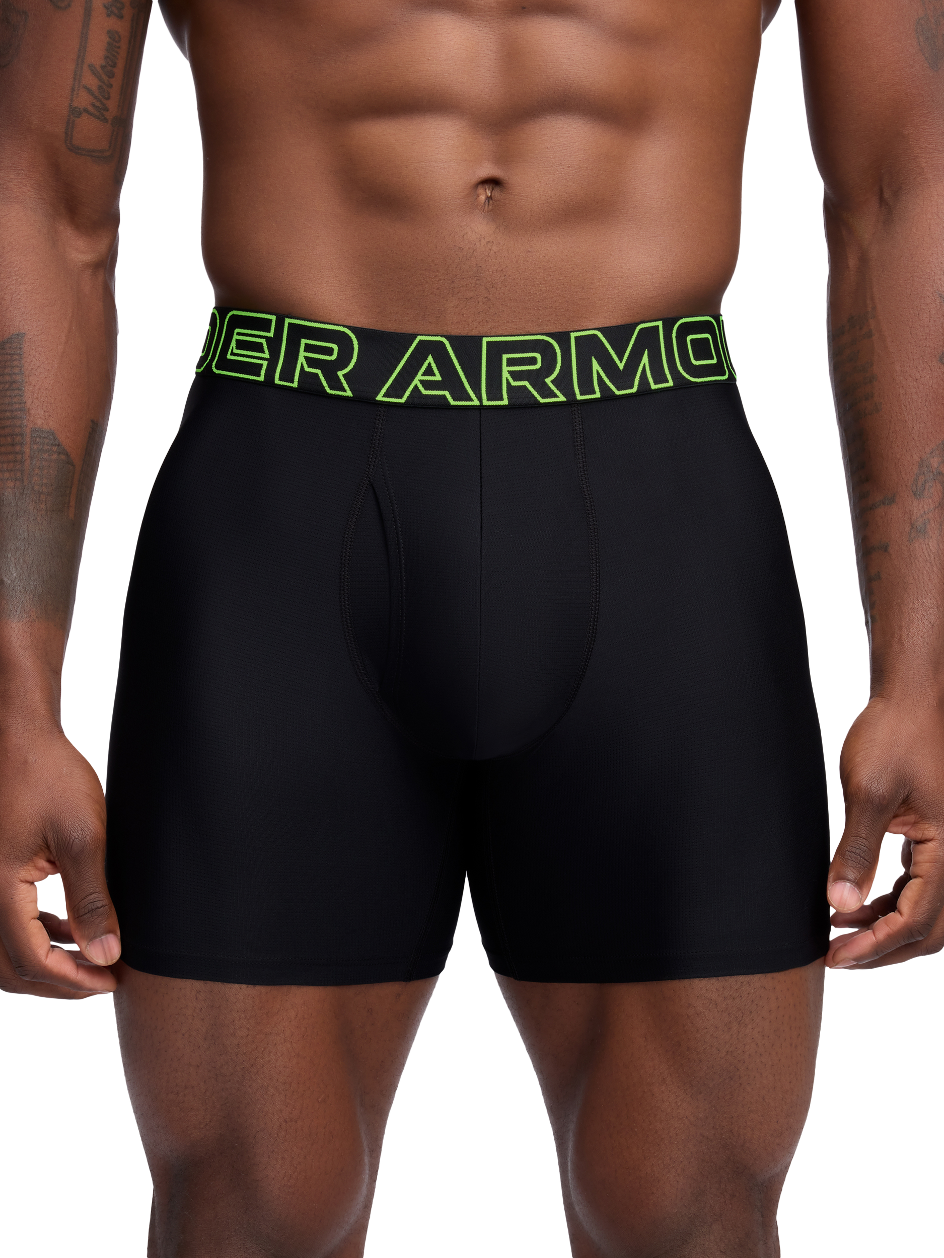 Under Armour Performance Tech Neon Waistband Boxers, Pack of 3, Black