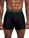 Under Armour Performance Tech Neon Waistband Boxers, Pack of 3, Black