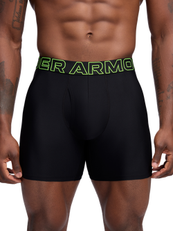 Under Armour Performance Tech Neon Waistband Boxers, Pack of 3, Black - view 2, Black