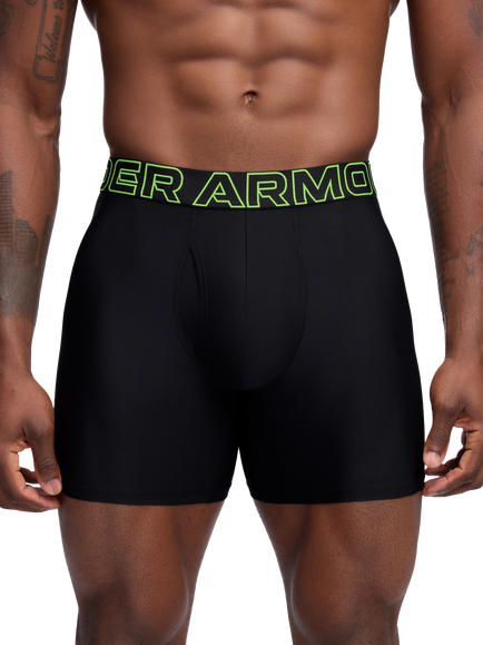 Under Armour Performance Tech Neon Waistband Boxers, Pack of 3, Black - view 2, Black