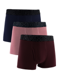 Under Armour Performance Waistband Boxers, Pack of 3, Red Maroon