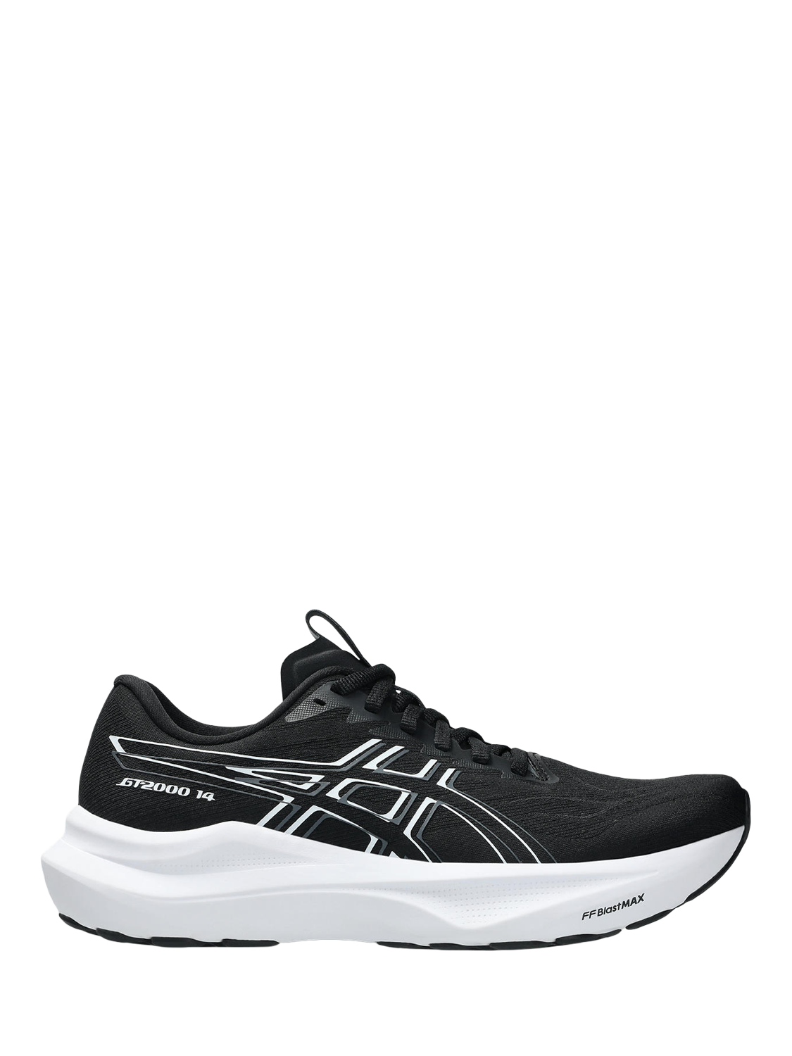 Product image 1 of 7, which shows ASICS Women's GT-2000 14 Running Shoes, Black/White, 4