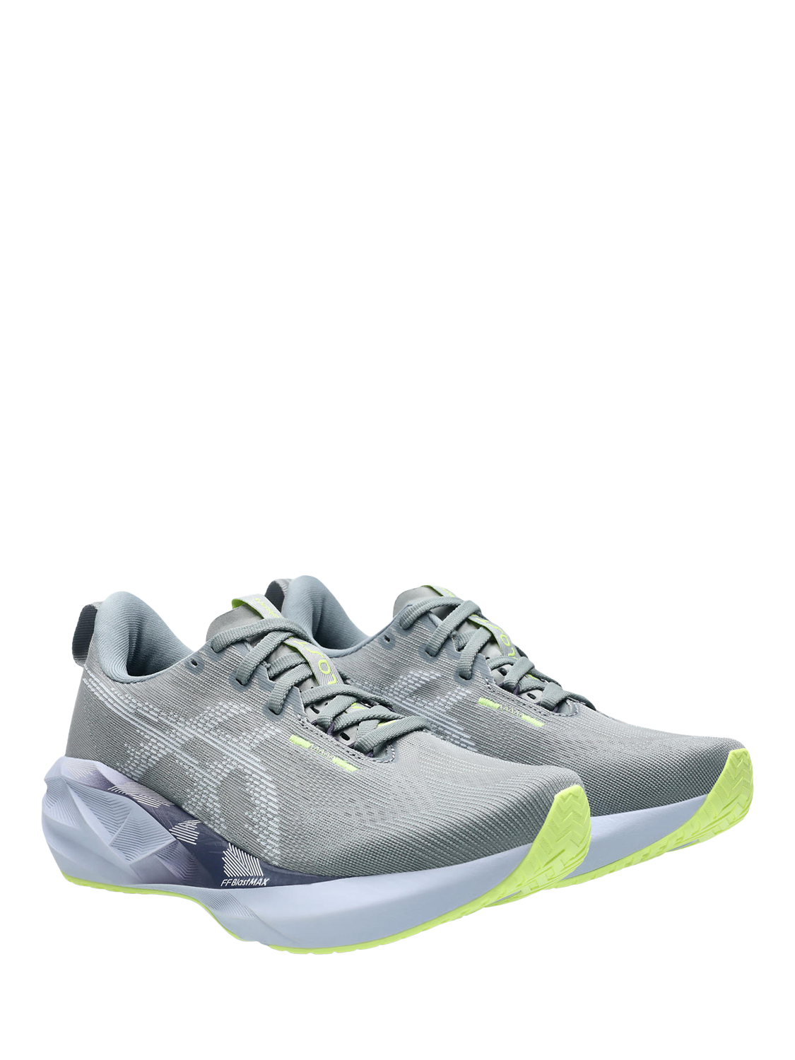 Product image 3 of 7, which shows ASICS Women's NOVABLAST 5 Running Shoes, Gravel/Blue, 4