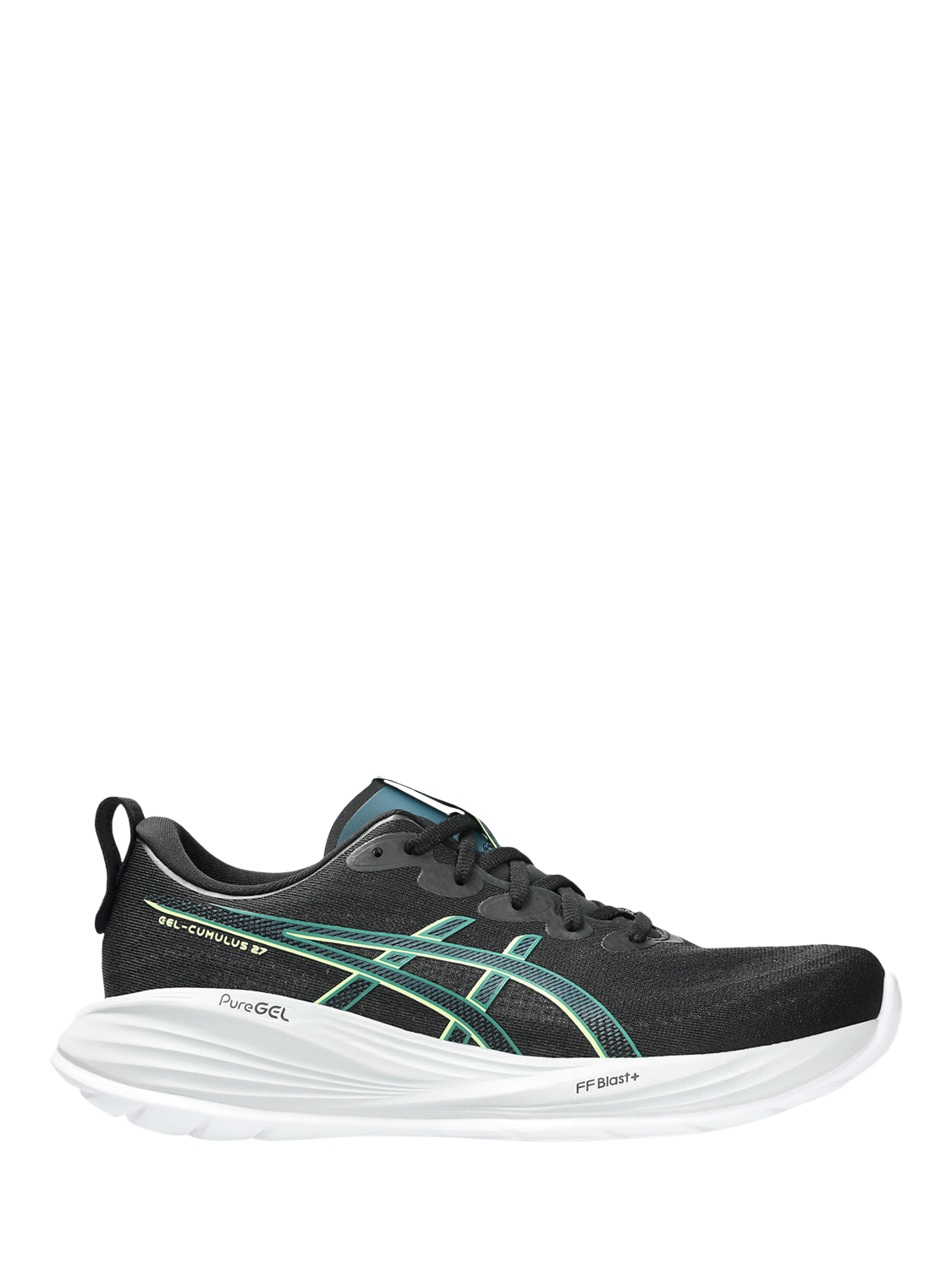 Product image 1 of 7, which shows ASICS Men's GEL-CUMULUS 27 Running Shoes, Black/ Yellow, 7