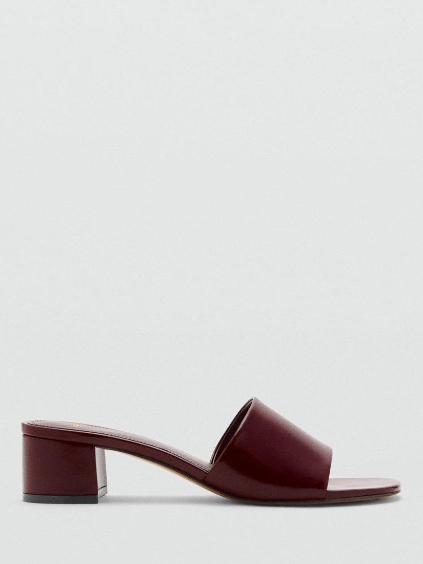 Product image 1 of 4, which shows Mango Maria Heeled Sandals, Dark Red, 3