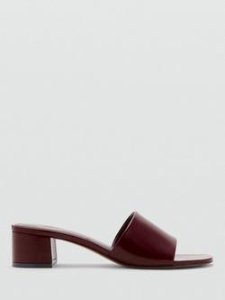 Mango Maria Heeled Sandals, Dark Red, Dark Red