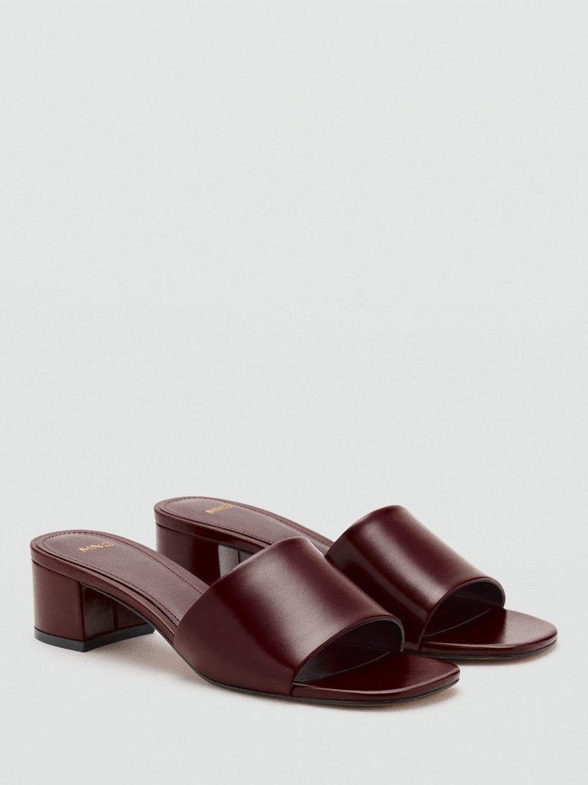 Product image 2 of 4, which shows Mango Maria Heeled Sandals, Dark Red, 3