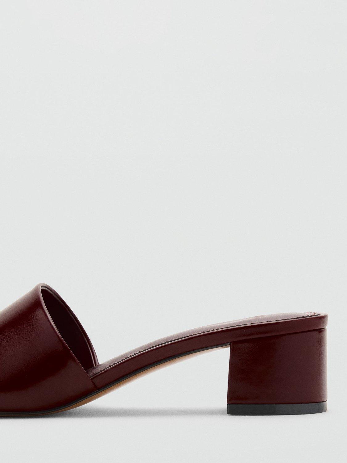 Product image 3 of 4, which shows Mango Maria Heeled Sandals, Dark Red, 3