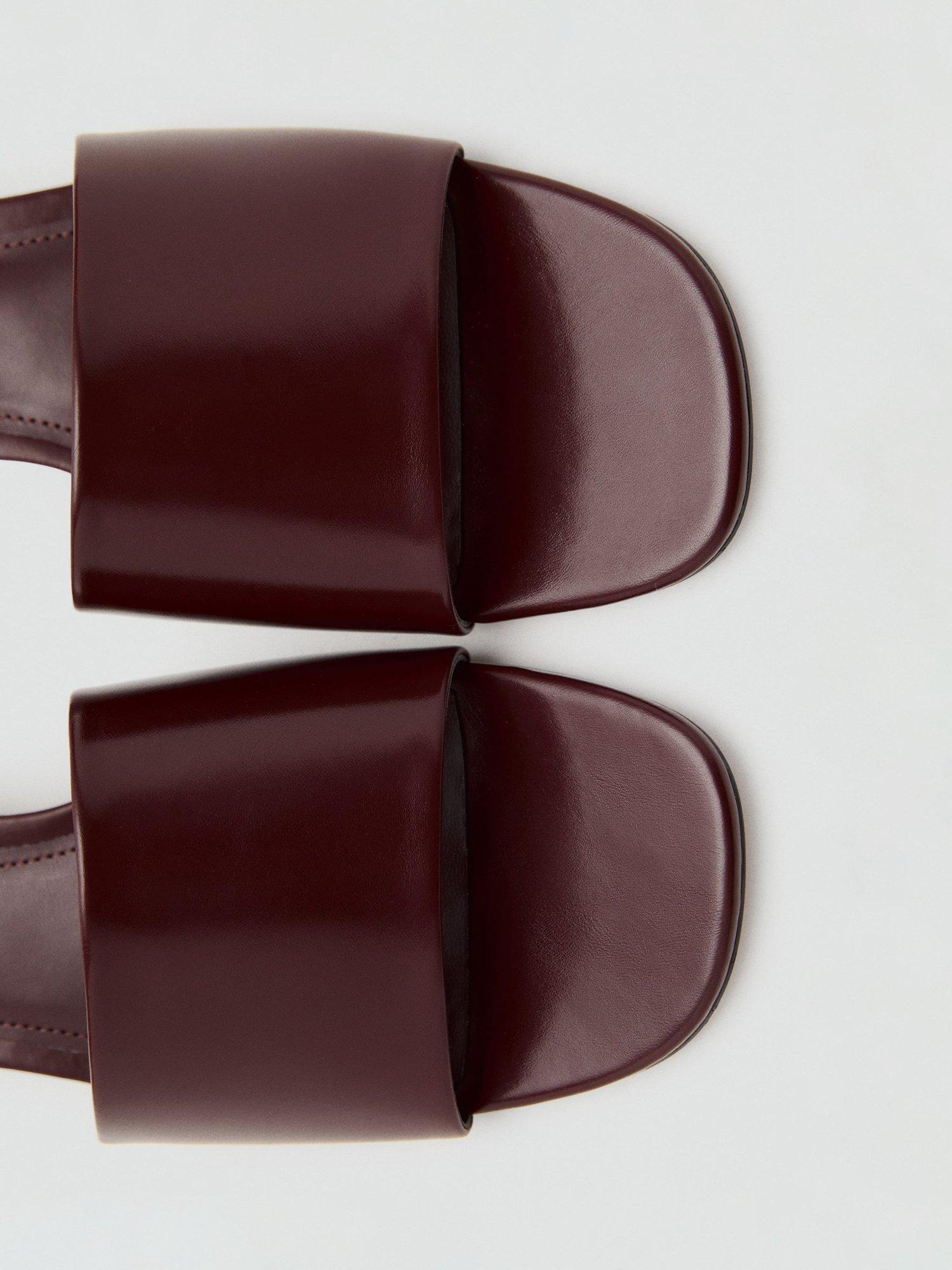 Product image 4 of 4, which shows Mango Maria Heeled Sandals, Dark Red, 3