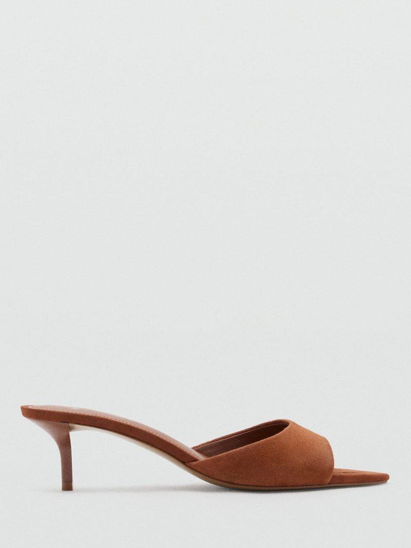 Reiss Pepa Open Toe Suede Sandals, Burnt Orange