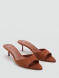 Reiss Pepa Open Toe Suede Sandals, Burnt Orange