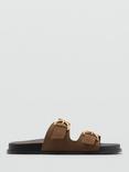 Mango Buckle Suede Sandals