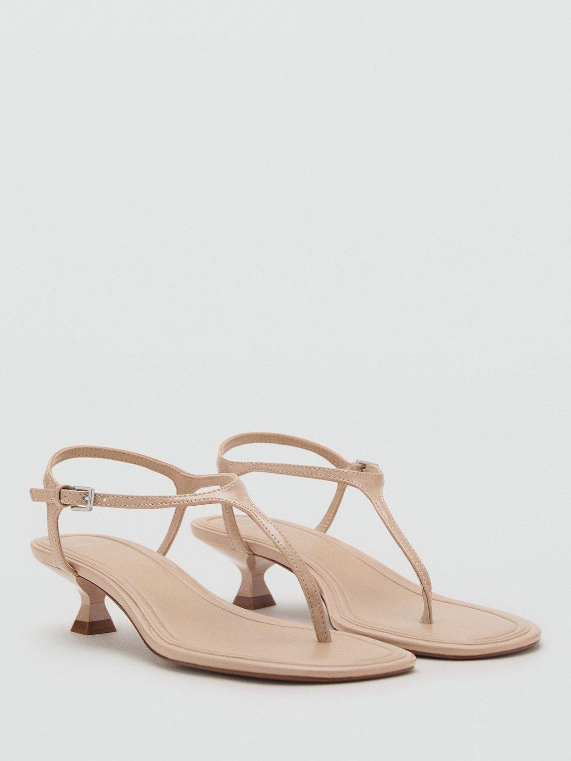 Product image 2 of 4, which shows Mango Camila Slingback Kitten Heel Sandals, Mid Brown, 3