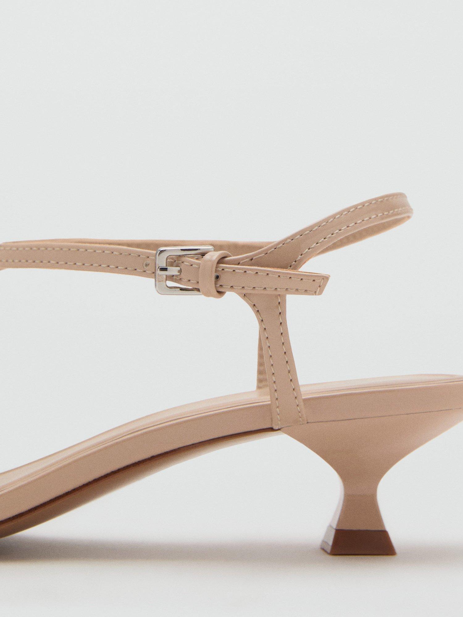 Product image 3 of 4, which shows Mango Camila Slingback Kitten Heel Sandals, Mid Brown, 3