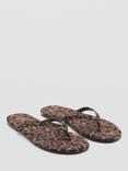 Mango Leopard Print Flip Flops