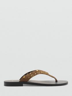 Mango Suede Flip Flops, Beige